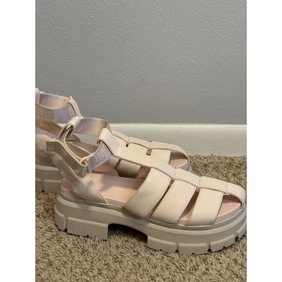 UGG ASHTON STRAPPY PLATFORM NUBUCK LEATHER SANDALS 10W /8M Cute‎ Goth Grunge Emo - Picture 4 of 10